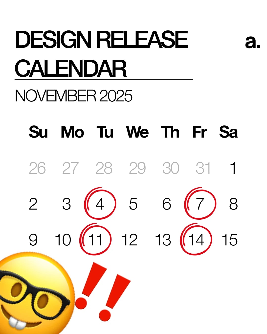 November release calendar