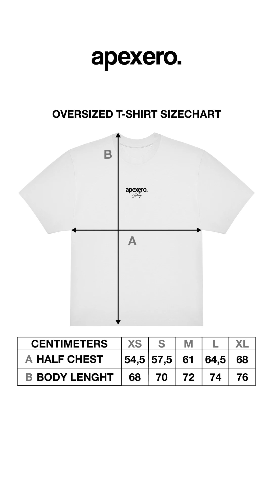 T-shirt size chart