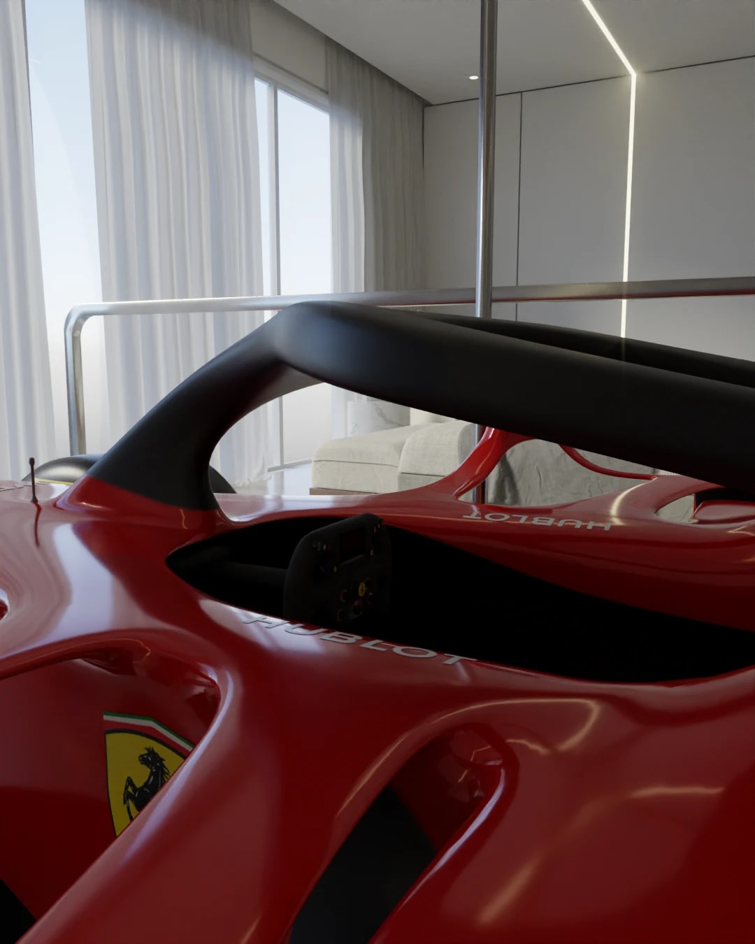 Formula car, close up