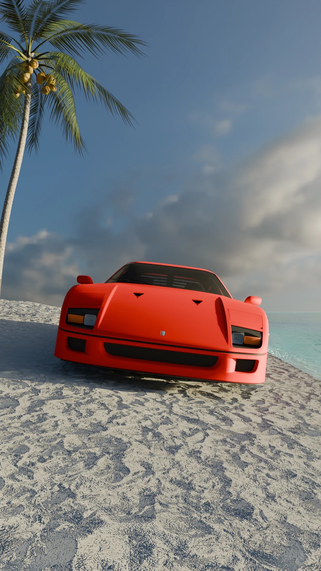 F40 on the sand, front