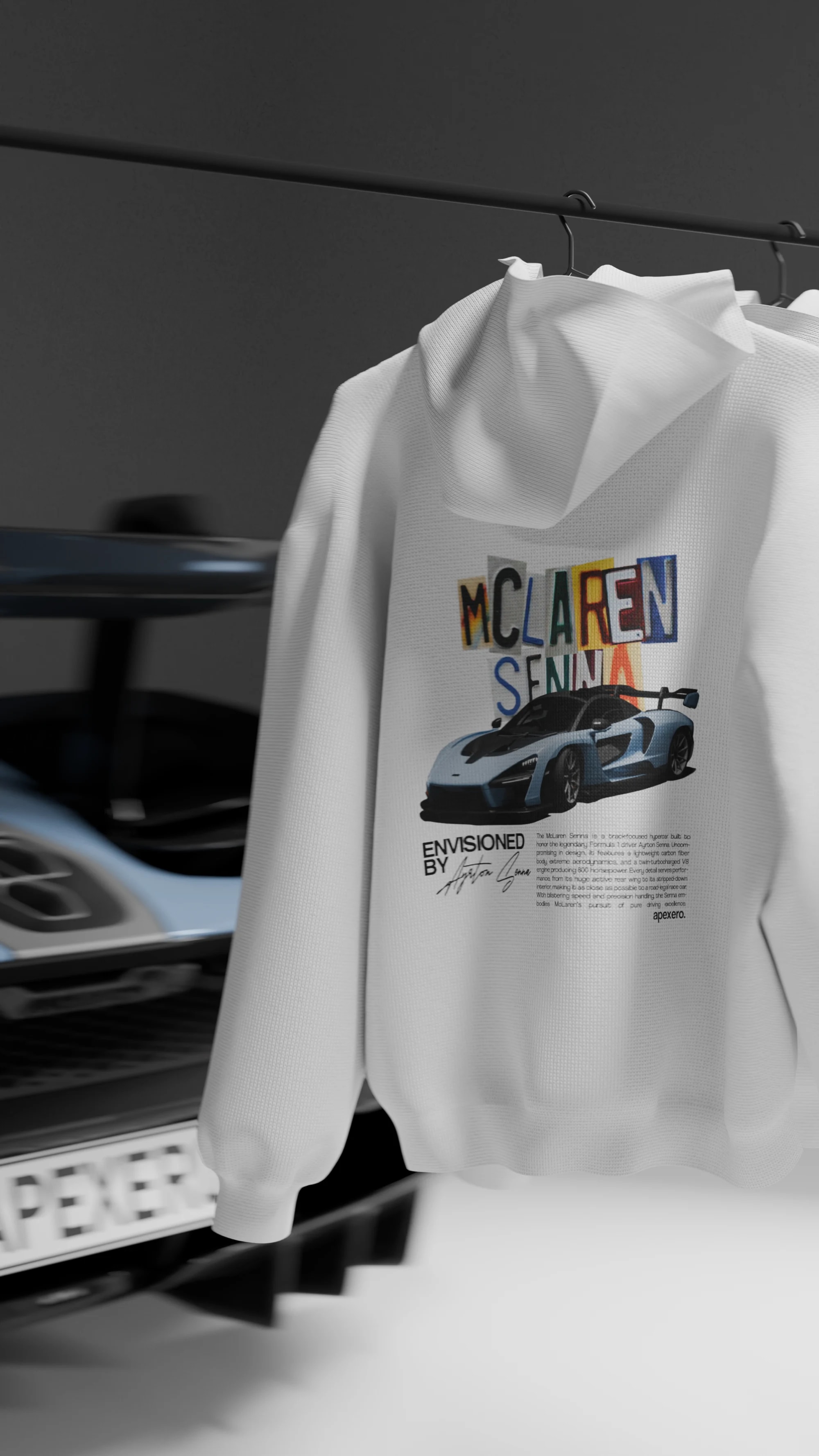 Senna hoodie in the render