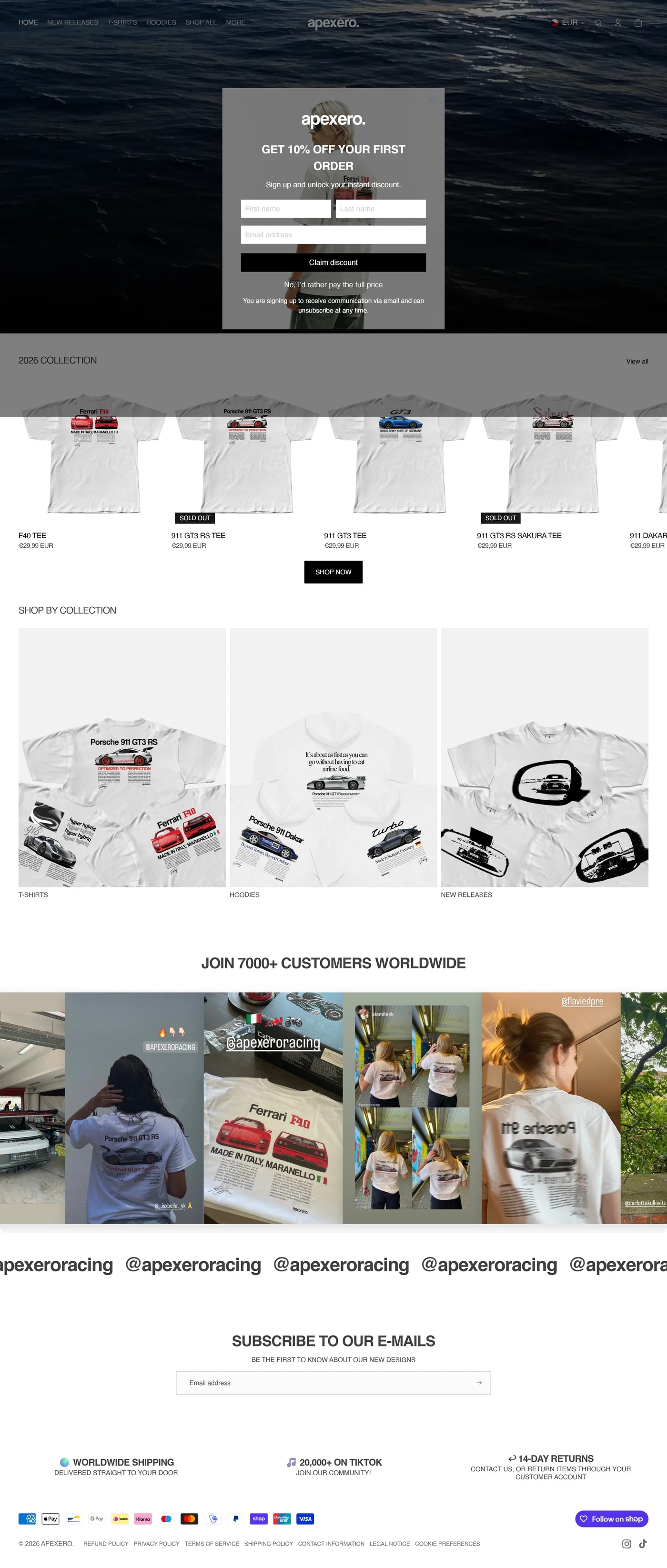 apexero.com, the whole front page
