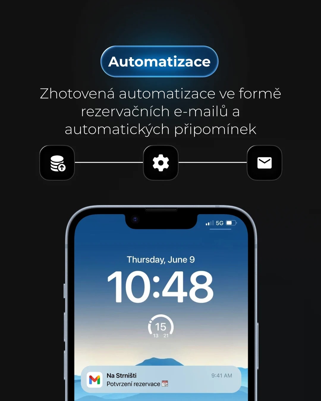 Booking confirmation arriving on a phone