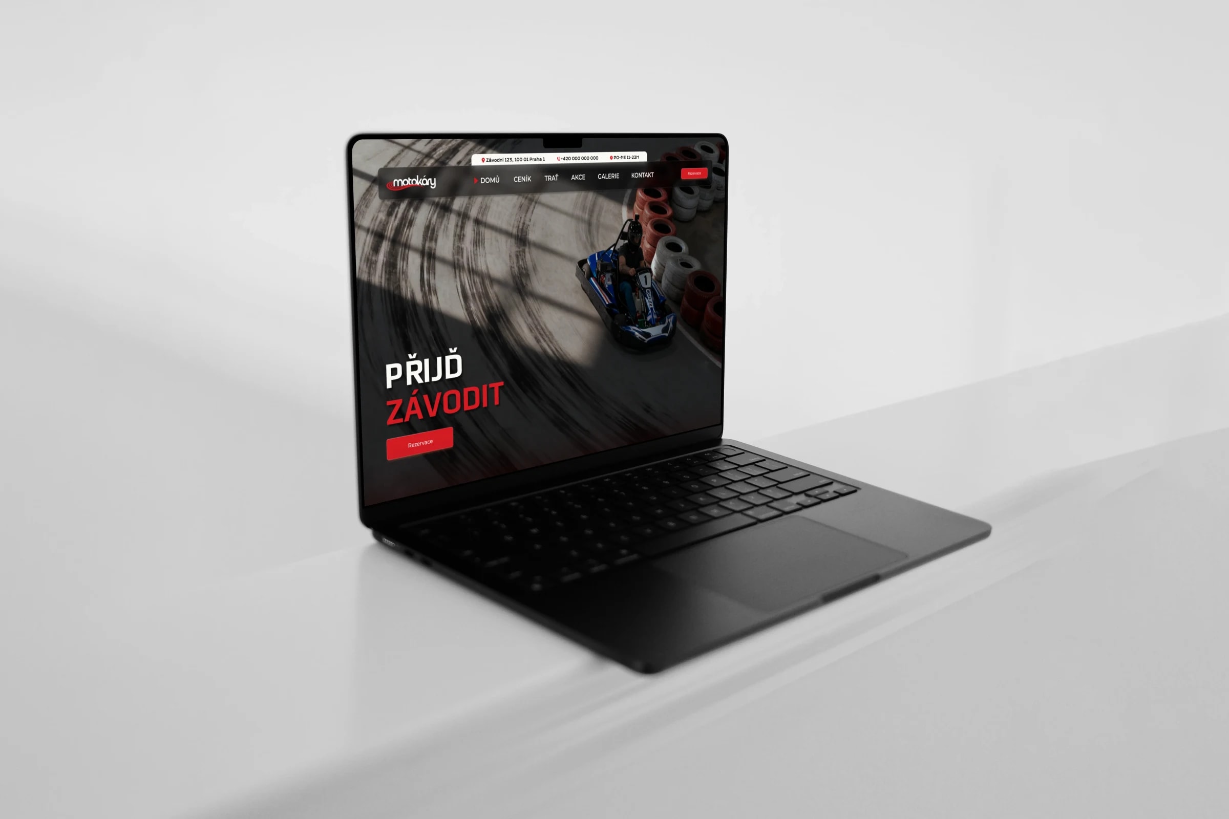Karting venue concept, site mockup